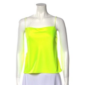 Neon yellow silk tank top - NWT
